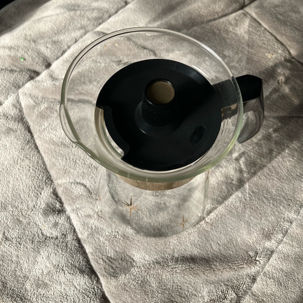 Vintage Corning Atomic Starburst Glass Coffee Tea Carafe Pitcher 6 cup with Lid - Picture 6 of 8